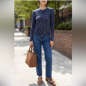 Oscar de la Renta 100% linen cardigan chic luxurious breathable vintage small